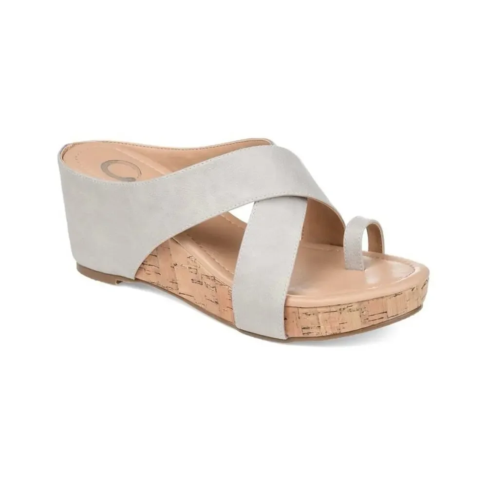 Journee Collection Rayna Women’s Size 12 Stone Wedge Sandals New